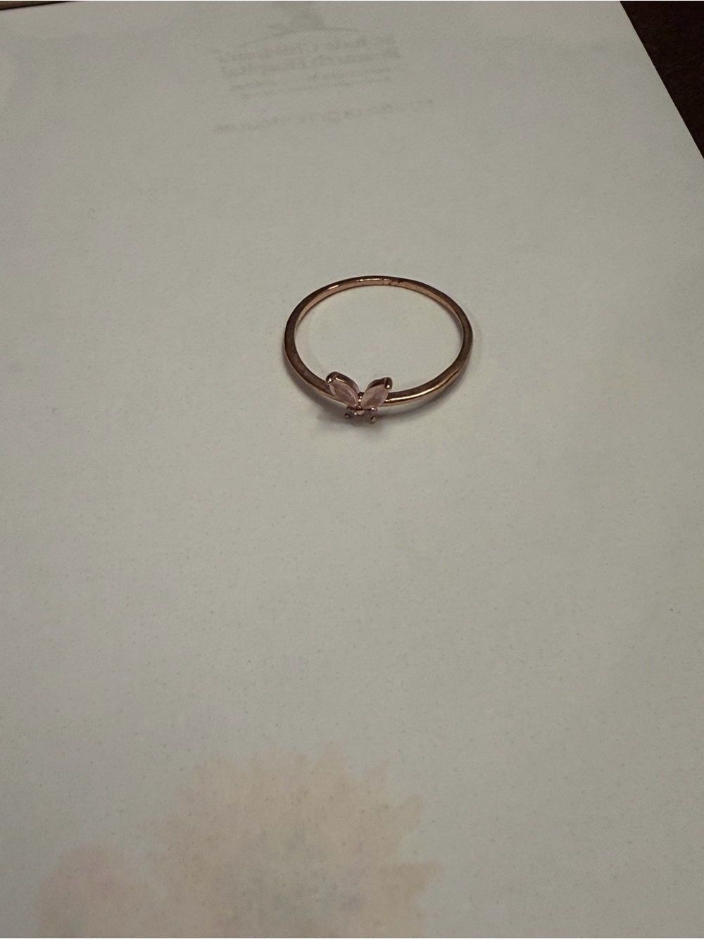 Delicate Rose Gold Butterfly Ring
